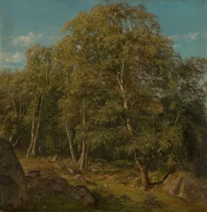 Skogparti. Skogsfjord, Mandal by Amaldus Nielsen Oil Painting