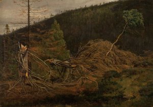Skogparti by Amaldus Nielsen Oil Painting