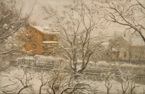 Sludd. Fra ateliervinduet Oil painting by Amaldus Nielsen
