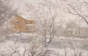Sludd. Fra ateliervinduet by Amaldus Nielsen Oil Painting