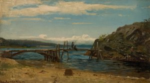Smalsund, Mandal by Amaldus Nielsen Oil Painting