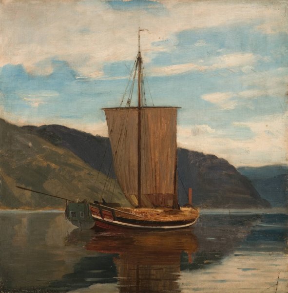 Sognejakt  by Amaldus Nielsen - Hand-Painted Oil Painting Reproduction