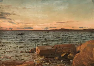 Solgangsvind, Hvaloene by Amaldus Nielsen Oil Painting