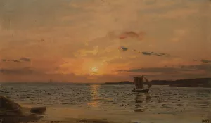 Solnedgang, Hvaler by Amaldus Nielsen Oil Painting