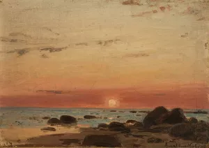 Solnedgang by Amaldus Nielsen Oil Painting