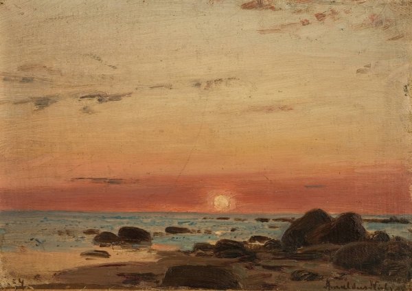 Solnedgang  by Amaldus Nielsen - Hand-Painted Oil Painting Reproduction