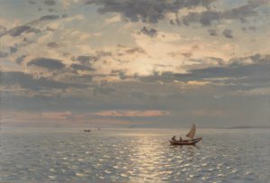 Solspeil by Amaldus Nielsen Oil Painting
