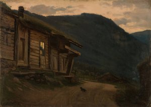 Sommernatt, Setesdal by Amaldus Nielsen Oil Painting