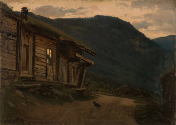 Sommernatt, Setesdal  by Amaldus Nielsen - Hand-Painted Oil Painting Reproduction