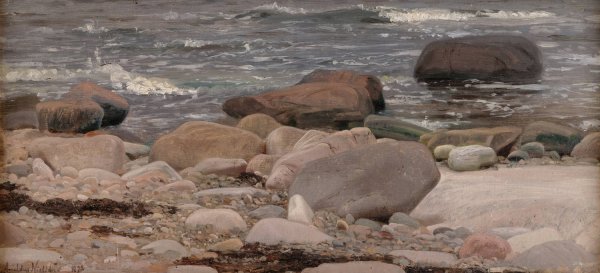 Stenstudie, Hvaler  by Amaldus Nielsen - Hand-Painted Oil Painting Reproduction