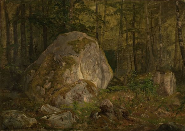 Stenstudie, Ulvegjeldsheien  by Amaldus Nielsen - Hand-Painted Oil Painting Reproduction