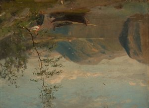 Strandparti, Hardanger by Amaldus Nielsen Oil Painting