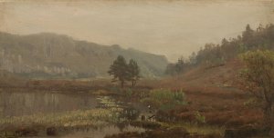 Takestemning. Hoven, Mandal by Amaldus Nielsen Oil Painting
