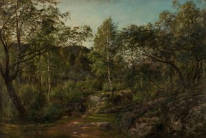 Ulvegildeskogen, Mandal by Amaldus Nielsen Oil Painting