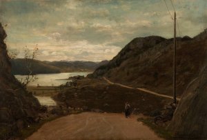 Ulvegjelsbakken, Mandal by Amaldus Nielsen Oil Painting