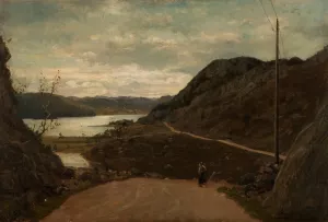 Ulvegjelsbakken, Mandal by Amaldus Nielsen Oil Painting