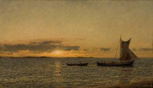 Ved solnedgang Oil painting by Amaldus Nielsen