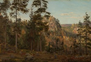 Ved sundet, Bjelland by Amaldus Nielsen Oil Painting