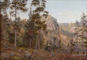 Ved sundet, Bjelland by Amaldus Nielsen Oil Painting
