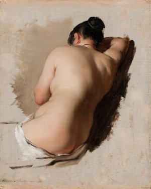 Aktstudie by Amalia Lindegren Oil Painting