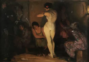 Hinter der Manege by Amandus Faure Oil Painting