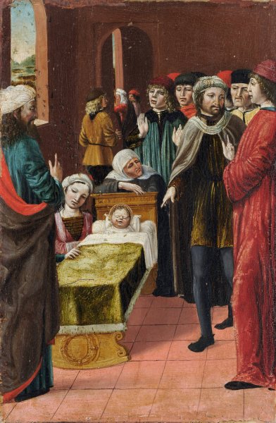 Saint Ambrose and the Miracle of the Bees by Ambrogio Bergognone - Hand-Painted Oil Painting Reproduction