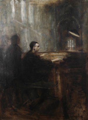 Monsieur Marcel Dupre At The Organ Of Notre Dame by Ambrose Mcevoy Oil Painting