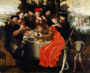 Outdoor Music Society by Ambrosius Benson Oil Painting