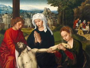 Pieta at the Foot of the Cross by Ambrosius Benson Oil Painting