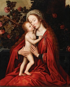 The Madonna And Child In A Rose Garden by Ambrosius Benson Oil Painting