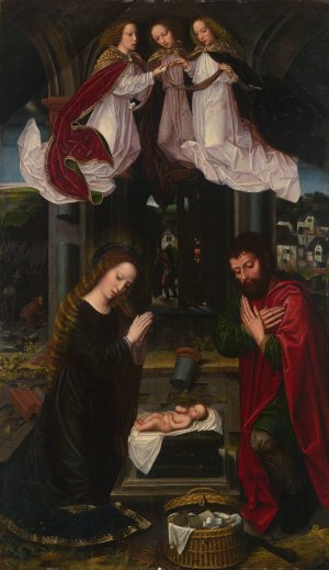 The Nativity by Ambrosius Benson Oil Painting