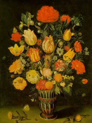 Still-Life of Flowers by Ambrosius Bosschaert The Elder - Oil Painting Reproduction