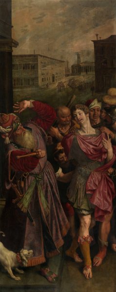 Sebastian of Rome Being Captured by Diocletian  by Ambrosius Francken I - Hand-Painted Oil Painting Reproduction