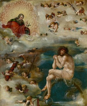 Christ Interceding with God the Father by Ambrosius Holbein Oil Painting