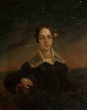 Portrait of a young woman by Ambrozy Mieroszewski Oil Painting