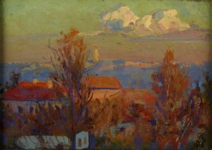 Landscape by Ambrozy Sabatowski Oil Painting
