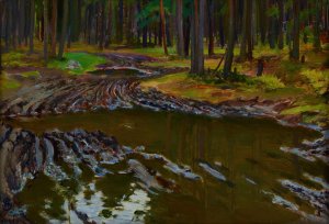 Mud in the Forest by Ambrozy Sabatowski Oil Painting