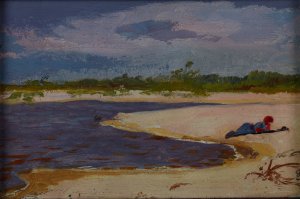 Sands of the Dnieper River by Ambrozy Sabatowski Oil Painting