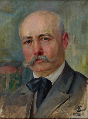 Self-Portrait by Ambrozy Sabatowski Oil Painting