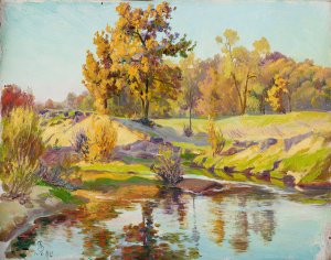 Sunny Autumn by Ambrozy Sabatowski Oil Painting