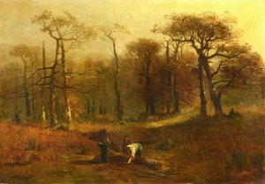Coupee dans un bois by Amedee Baudit Oil Painting