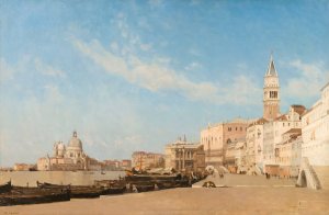 Esclavon banks, Venice by Amedee Rosier Oil Painting