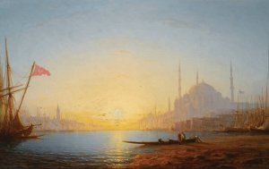 View Of Constantinople by Amedee Rosier Oil Painting