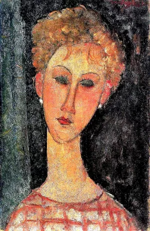 A Blond Wearing Earings painting by Amedeo Modigliani