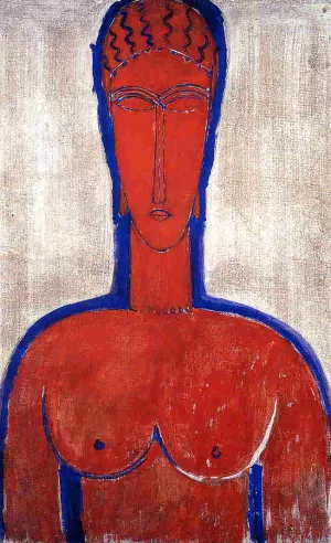 Big Red Buste also known as Loopold II Oil painting by Amedeo Modigliani