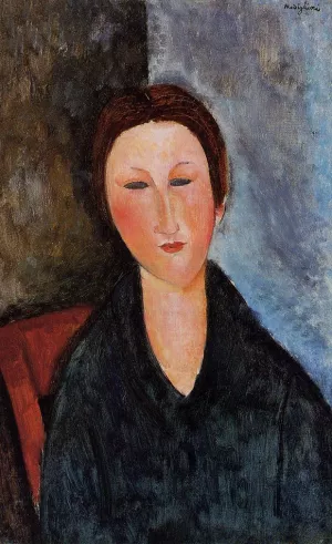 Bust of a Young Woman also known as Mademoiselle Marthe Oil painting by Amedeo Modigliani