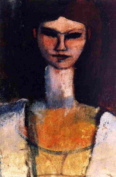 Bust of a Young Woman by Amedeo Modigliani - Hand-Painted Oil Painting Reproduction