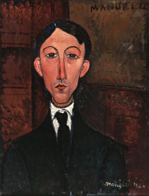 Bust of Manuel Humbert Oil painting by Amedeo Modigliani