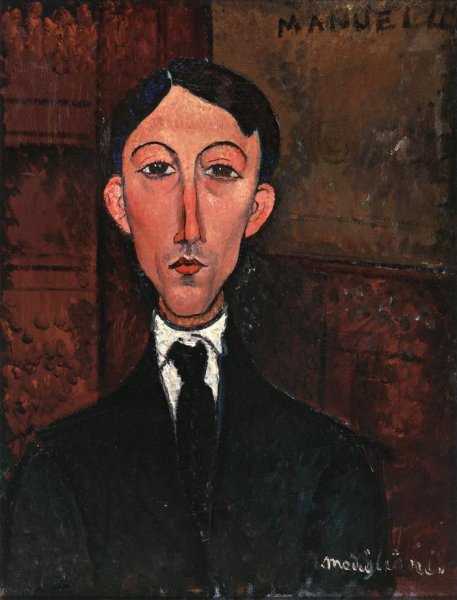 Main Product Photo of Bust of Manuel Humbert Painting by Amedeo Modigliani