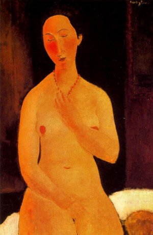 Female Nude with White Collar by Amedeo Modigliani Oil Painting